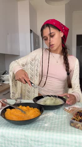 teenage girl baking
