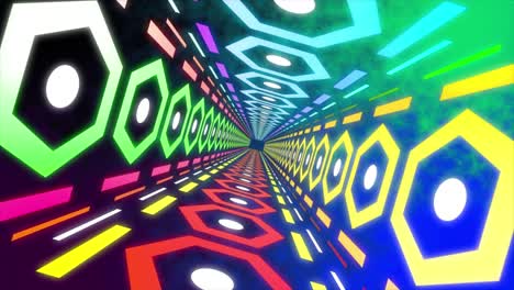 colorful hexagon tunnel