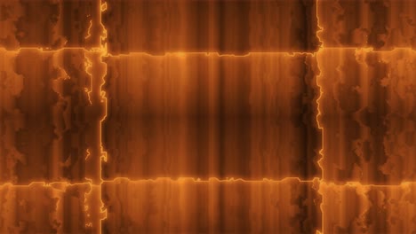 animación naranja de baja poli de rectángulos de energía anidados en llamas que giran en el sentido de las agujas del reloj