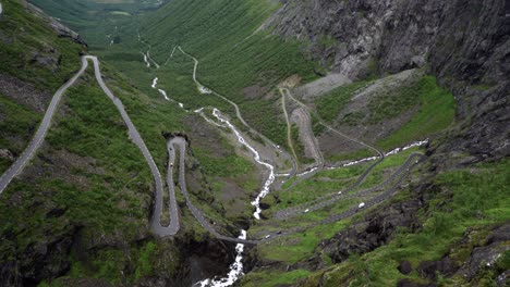 troll's path trollstigen or trollstigveien winding mountain road.