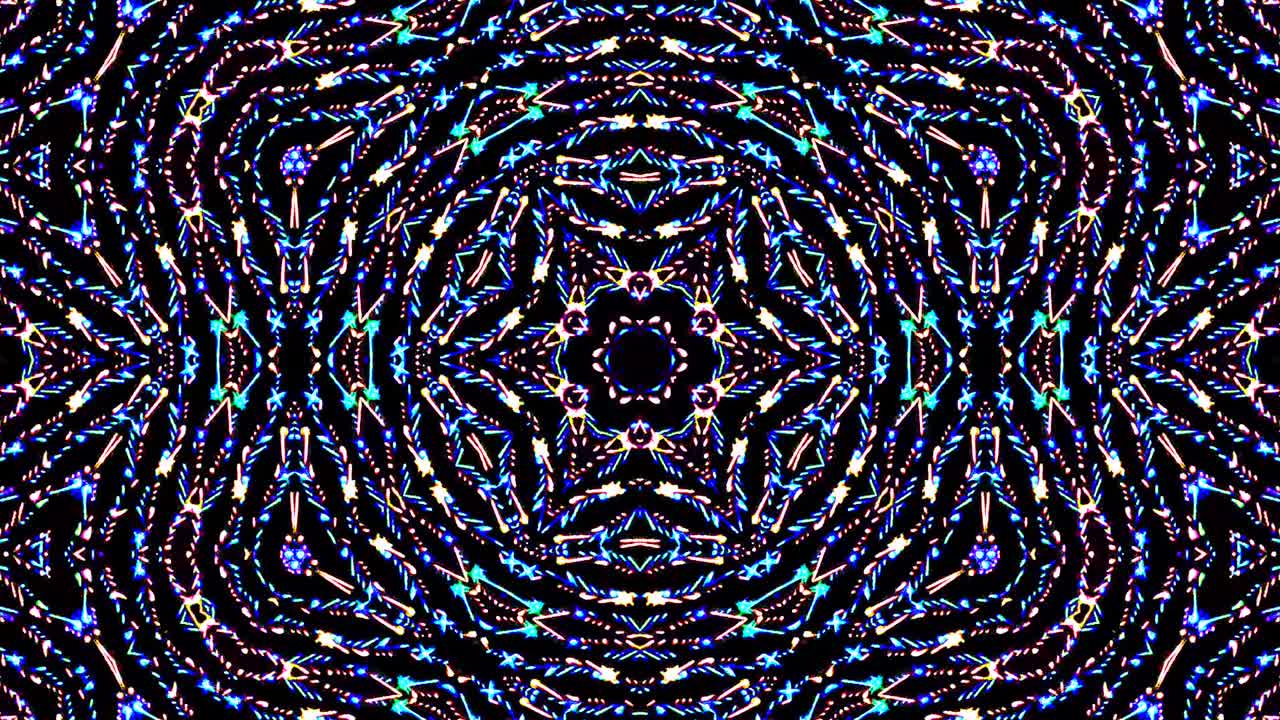 Beautiful abstract kaleidoscope that shines, a radiant light that regulates the subtle movements