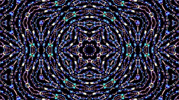 Beautiful abstract kaleidoscope that shines, a radiant light that regulates the subtle movements
