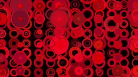 el círculo animado rojo abstracto suena el fondo del bucle de video: composición de primer plano de resolución de 4k