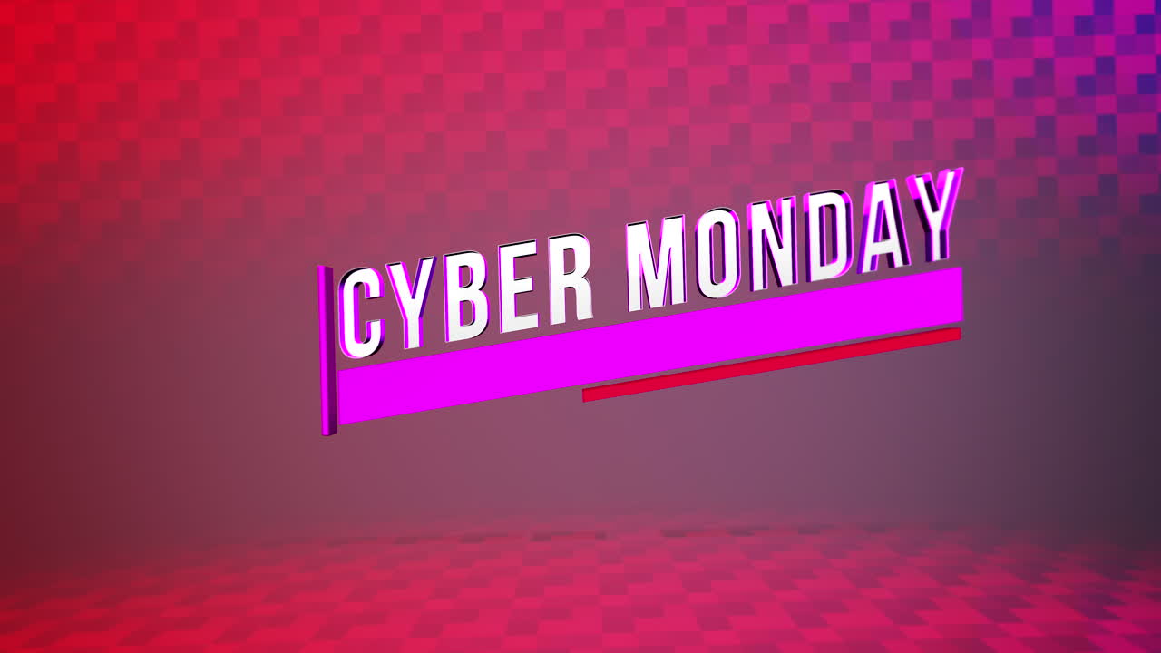 Cyber Monday su motivo geometrico semplice rosso con sfumatura di colore 1