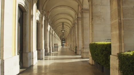 long perspective of the arches in lisbon