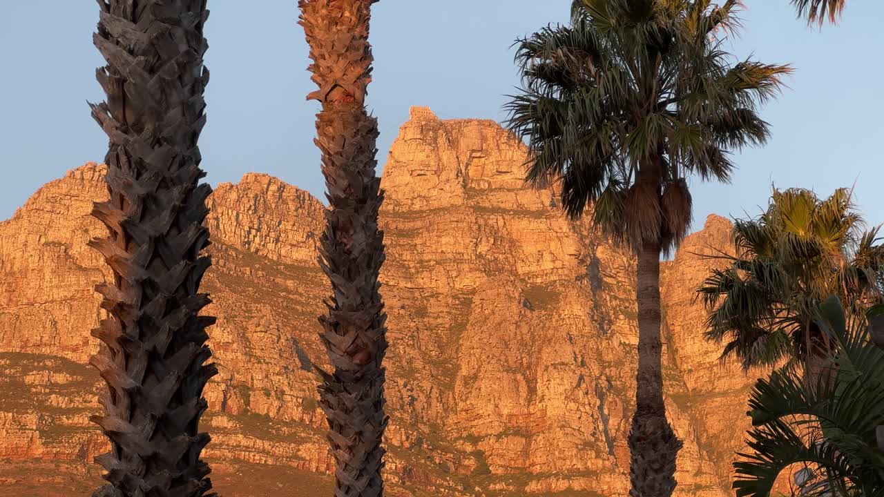 View of Table Mountain from Camps Bay at Sunset.