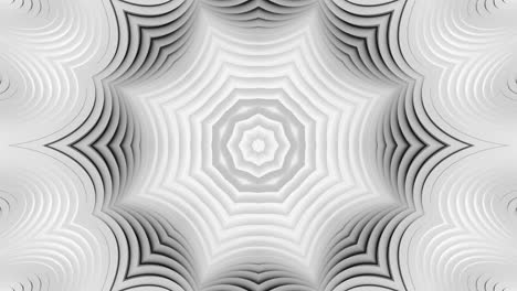 fondo abstracto blanco y negro con diseño circular. ciclo de caleidoscopio vj