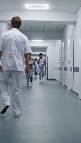 hospital staff in corridor