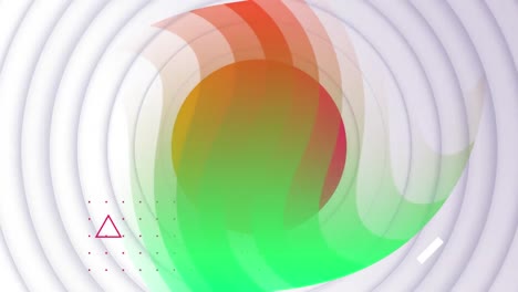 animation of white circles and pattern on seamless loop