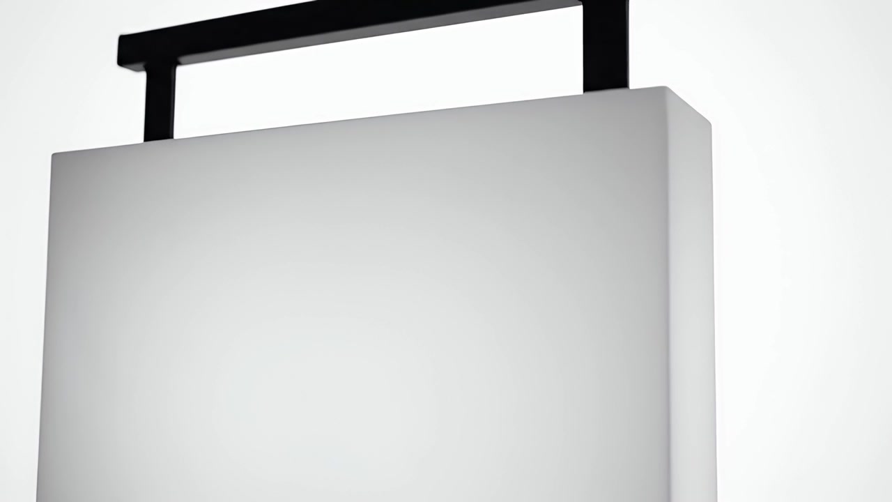 Mockup di insegna rettangolare bianca vuota su sfondo bianco