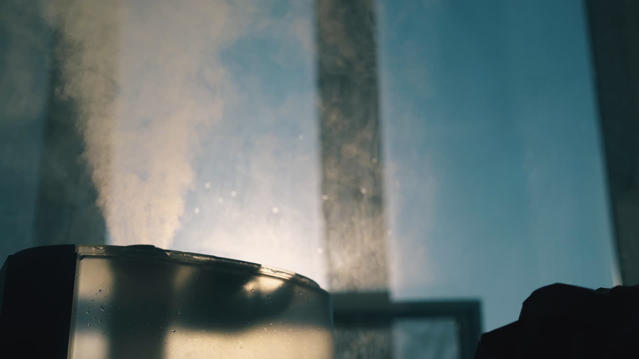 el ionizador de aire de plástico emite vapor para la humidificación en el hogar