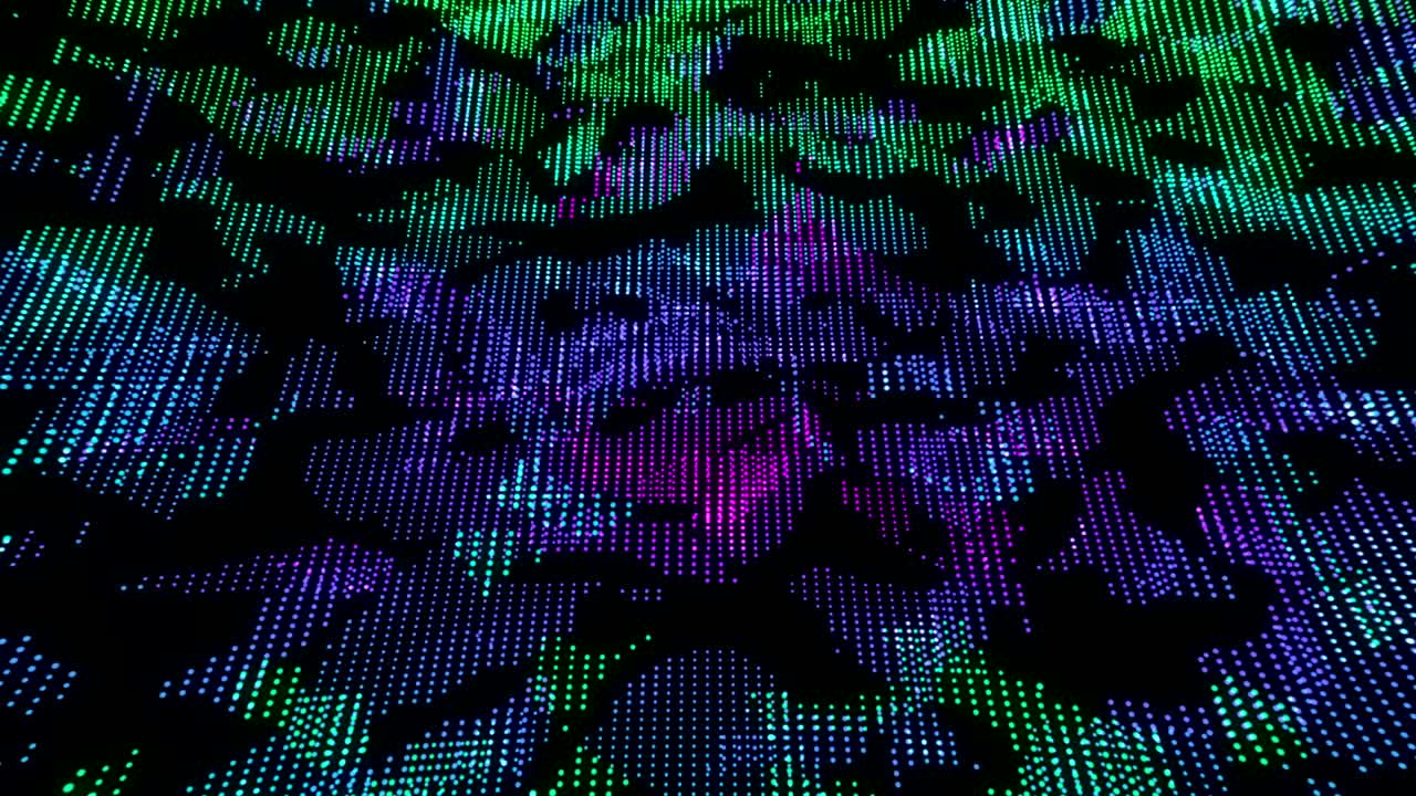 Digital dots motion background loop, modern technological style blue