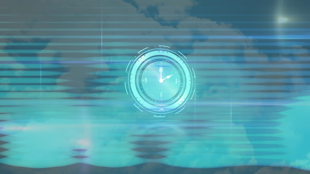 움직이는 시계와 하늘 위의 간섭의 애니메이션