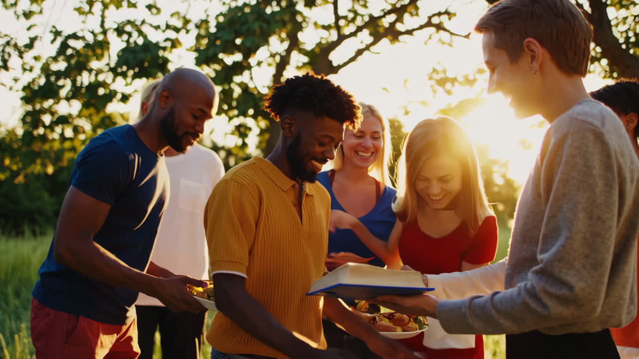 Sharing a Bible Outdoors with Friends
