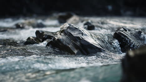 fiume di montagna che scorre nei carpati