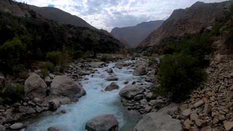 river with clear and clean water flowing at peruvian highlands