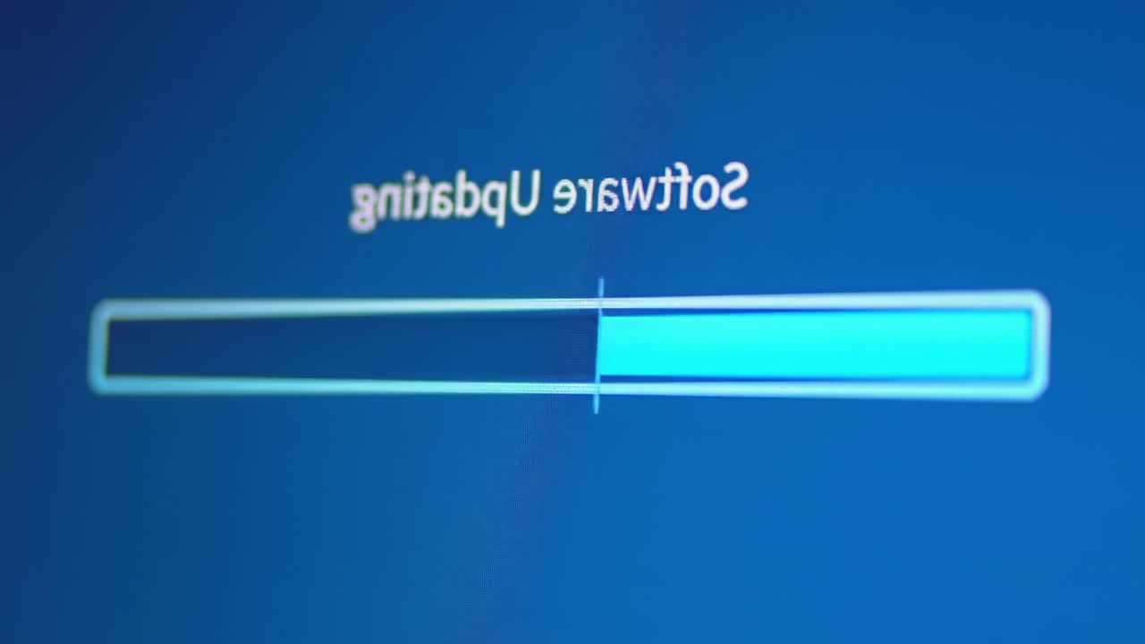 Software Update Progress: Tracking the Completion of a Software Installation as the Progress Bar Advances Towards Full Completion