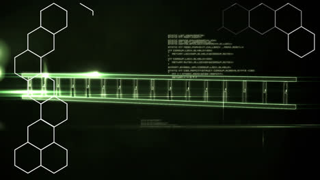 animación del hilado de cadenas de adn y procesamiento de datos