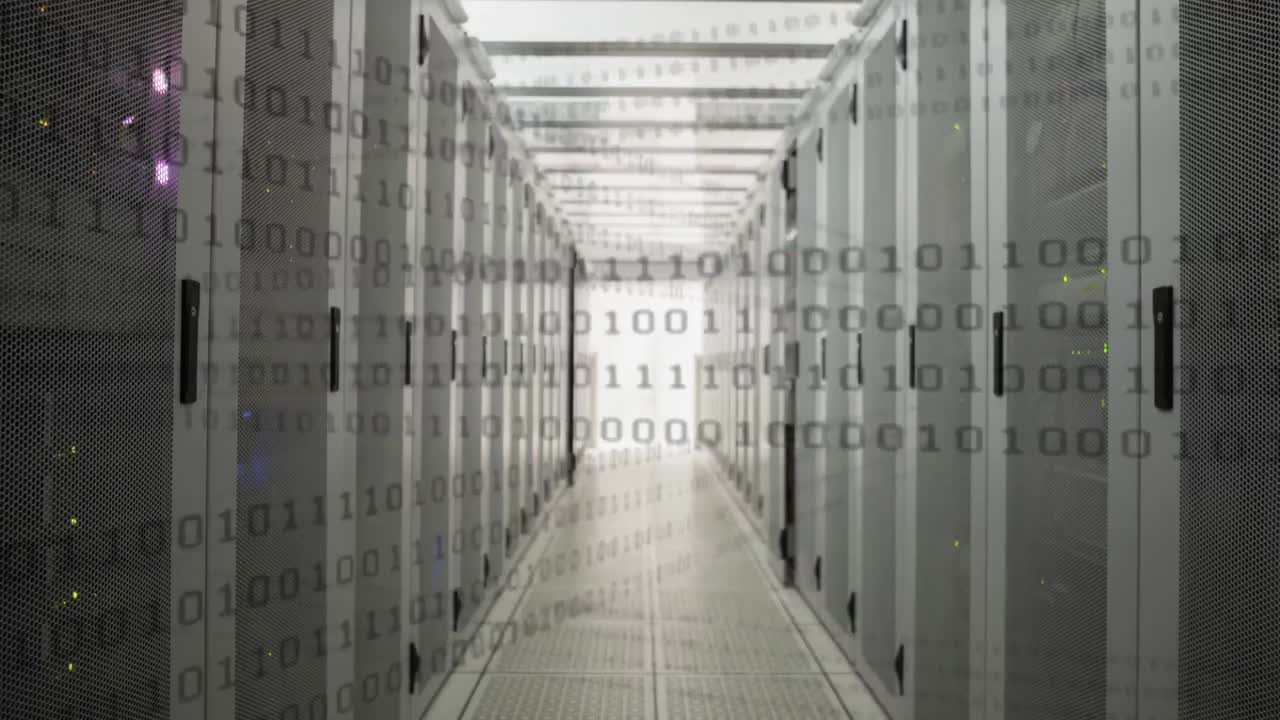 códigos binarios en un pasillo