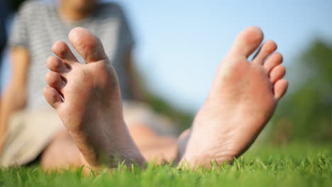 man feet barefoot