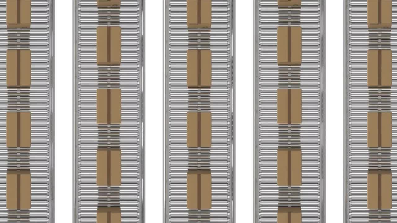 paquetes en cintas transportadoras