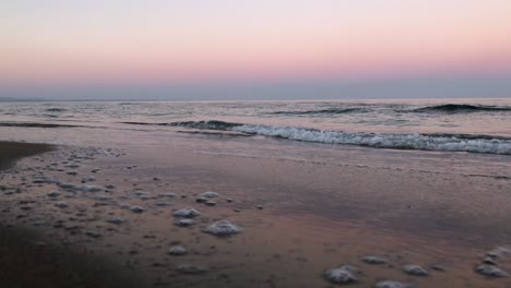 sunrise and the calming movement of the waves at bedis beach in famagusta, northern cyprus