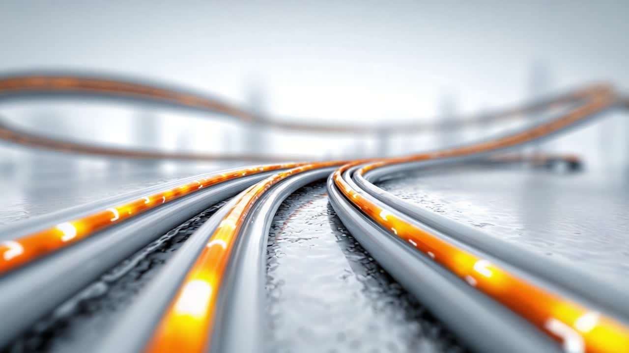 A Dynamic Scene of Fluid Curves and Illuminated Pathways: Capturing the Essence of Modern Transportation Infrastructure and Its Interaction with Light and Motion