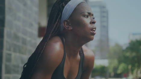 animación de una deportista afroamericana al aire libre