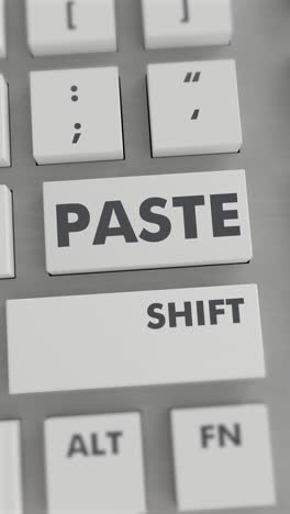 paste button pressing on keyboard vertical video