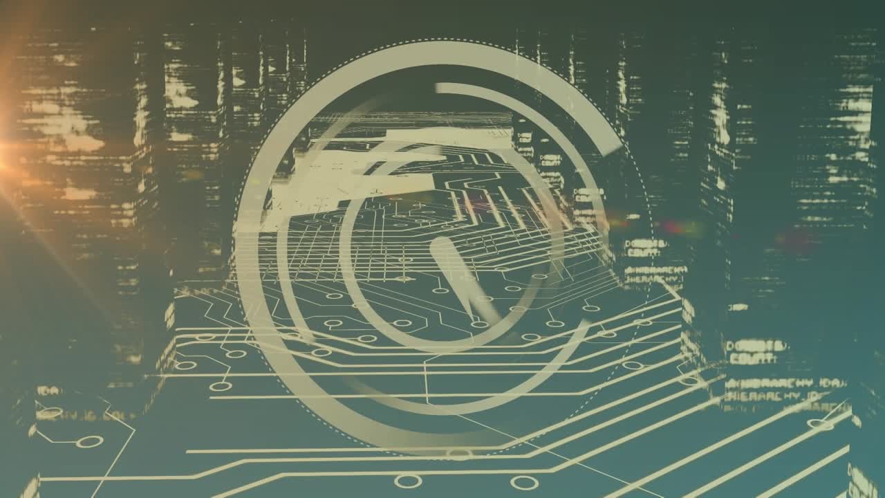 Animation of data processing over clock