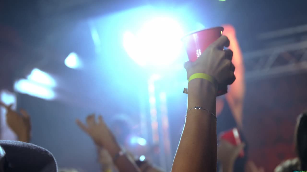 Gruppo di persone che balla a un concerto 4k