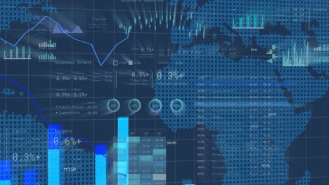 animation of financial data processing over world map