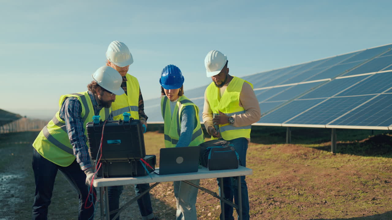 Engineers Working on Solar Panels