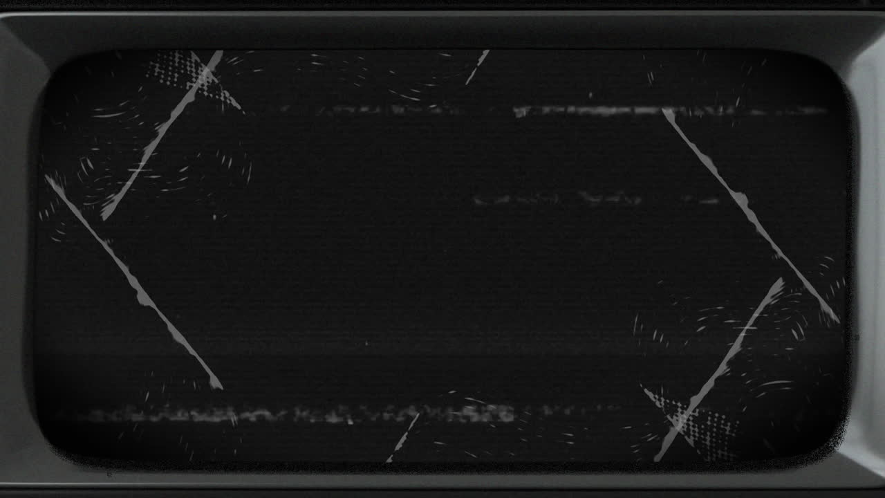 검은 바탕에 반 ⁇ 이는  ⁇ 색 왜곡, 스크래치 및 빛의 애니메이션