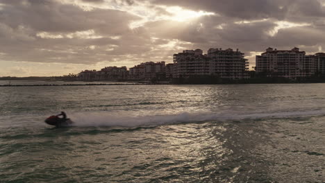 miami beach jet ski sunset view