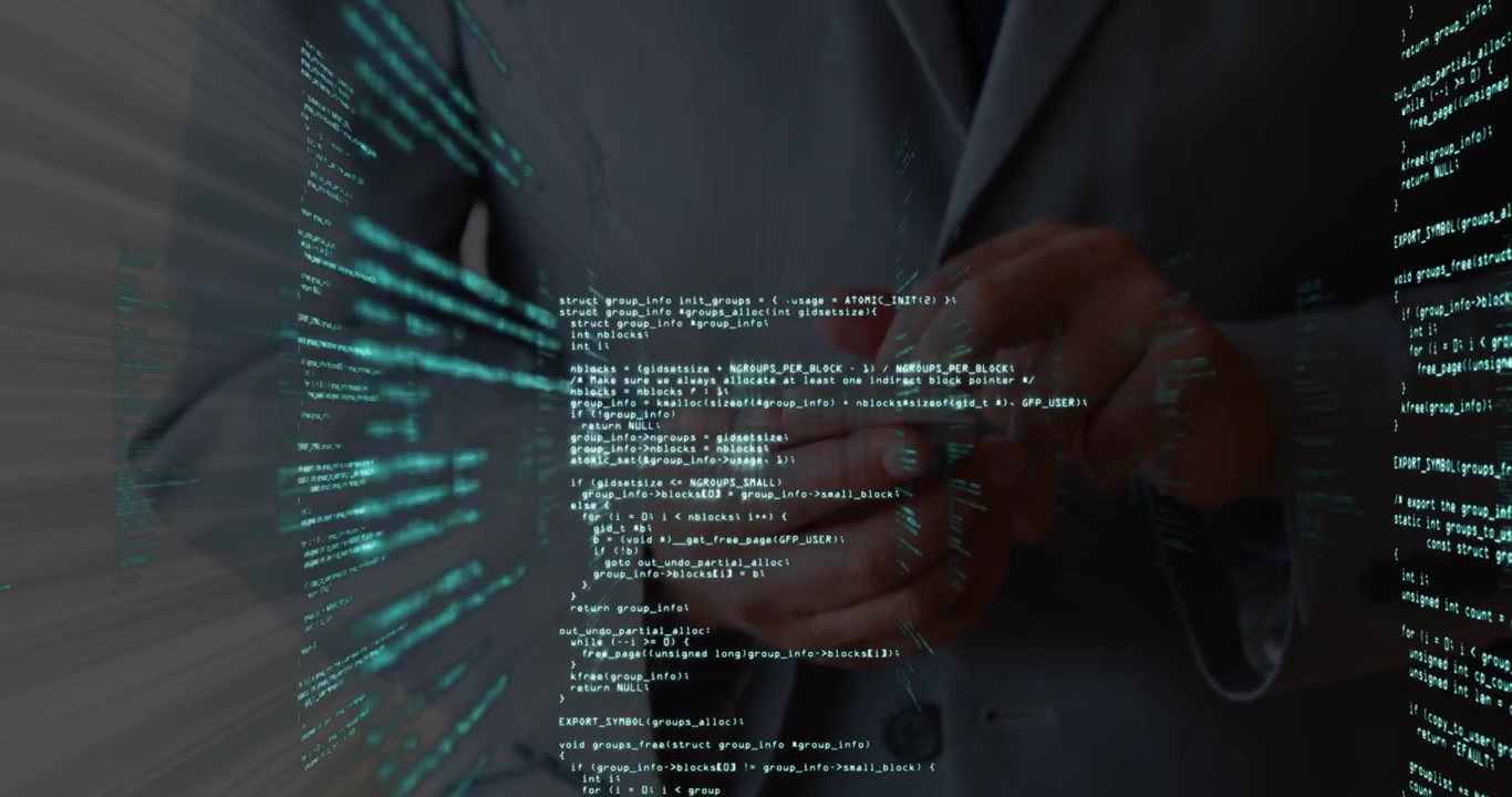 Composition of text with network of connections over data processing on black background