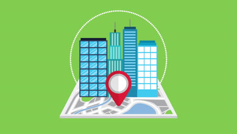paper map guide with cityscape