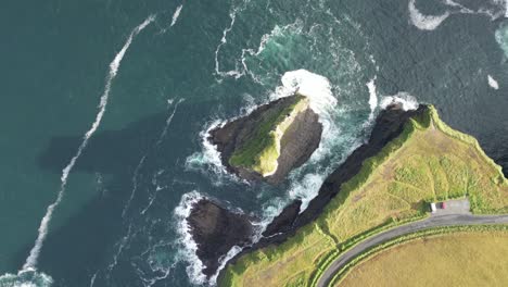 coastal panoramic road along kilkee high cliffs, ireland