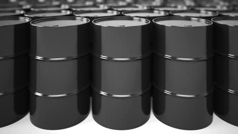 Endless-animation-showing-the-stacked-oil-barrels.-The-camera-is-moving-to-the-right-side-showing-infinite-amount-of-stored-oil,-which-will-be-probably-turned-into-petrol-in-the-future.-Loopable.-HD