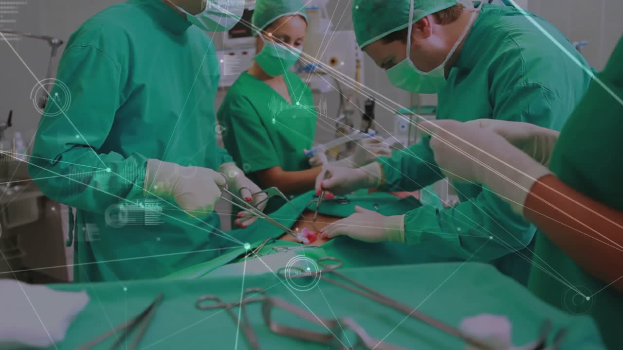 Animation of connections over diverse surgeons in hospital theatre