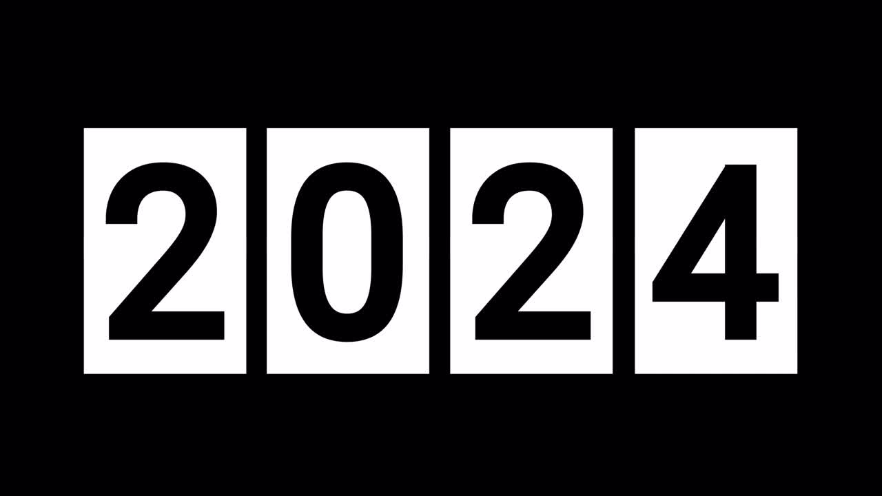 Flip Clock Animation Showing Years 2024 and 2025