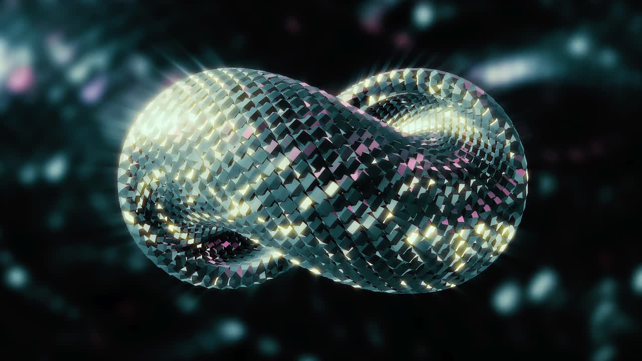 renderizado en 3d de un brillante símbolo del infinito