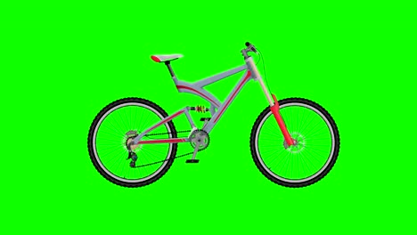 gray mountain bike on green screen background