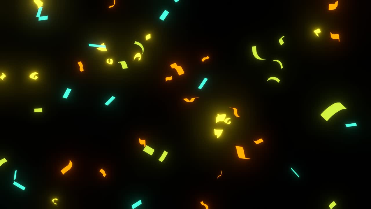 Confetti colorati su sfondo nero