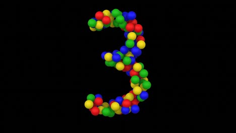 toy ball animation themed font  number 3