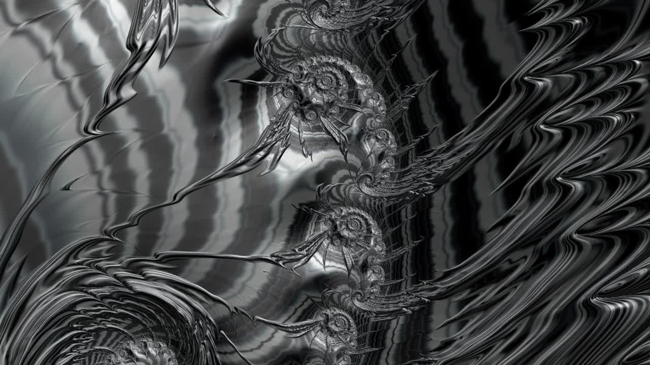 Abstract mandelbrot spiral pattern moving fluid for abstract or psychedelic or trippy and hypnotic backgrounds for computer graphics, djs, live, concerts, night clubs