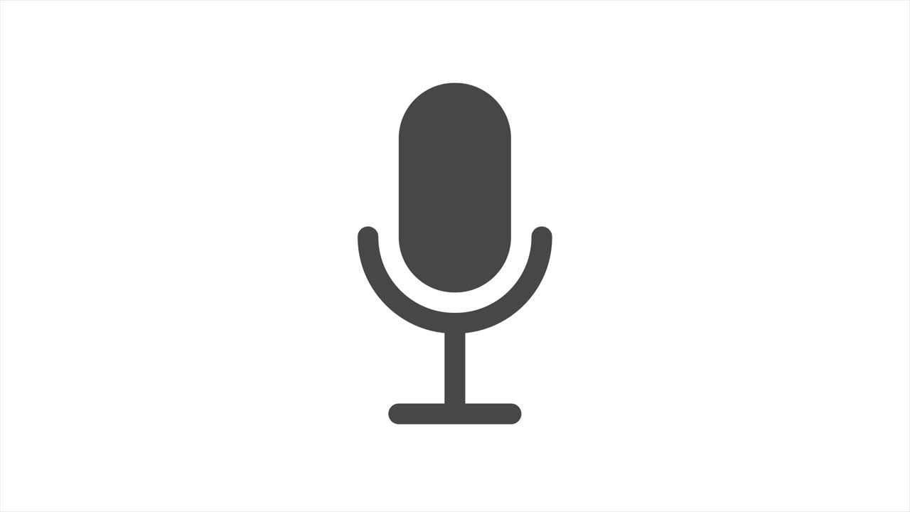 podcasts en línea con animación de íconos de línea con alfa