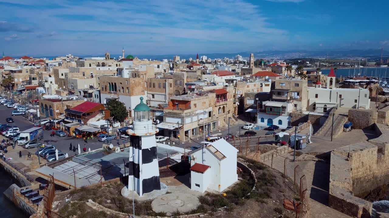 ciudad de akko, israel, vista aérea