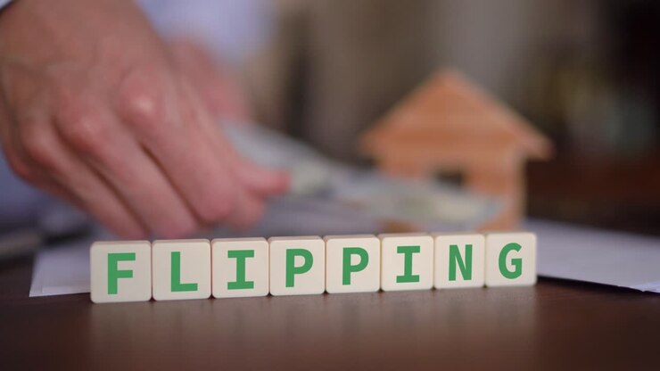 Concept of earnings from flipping houses