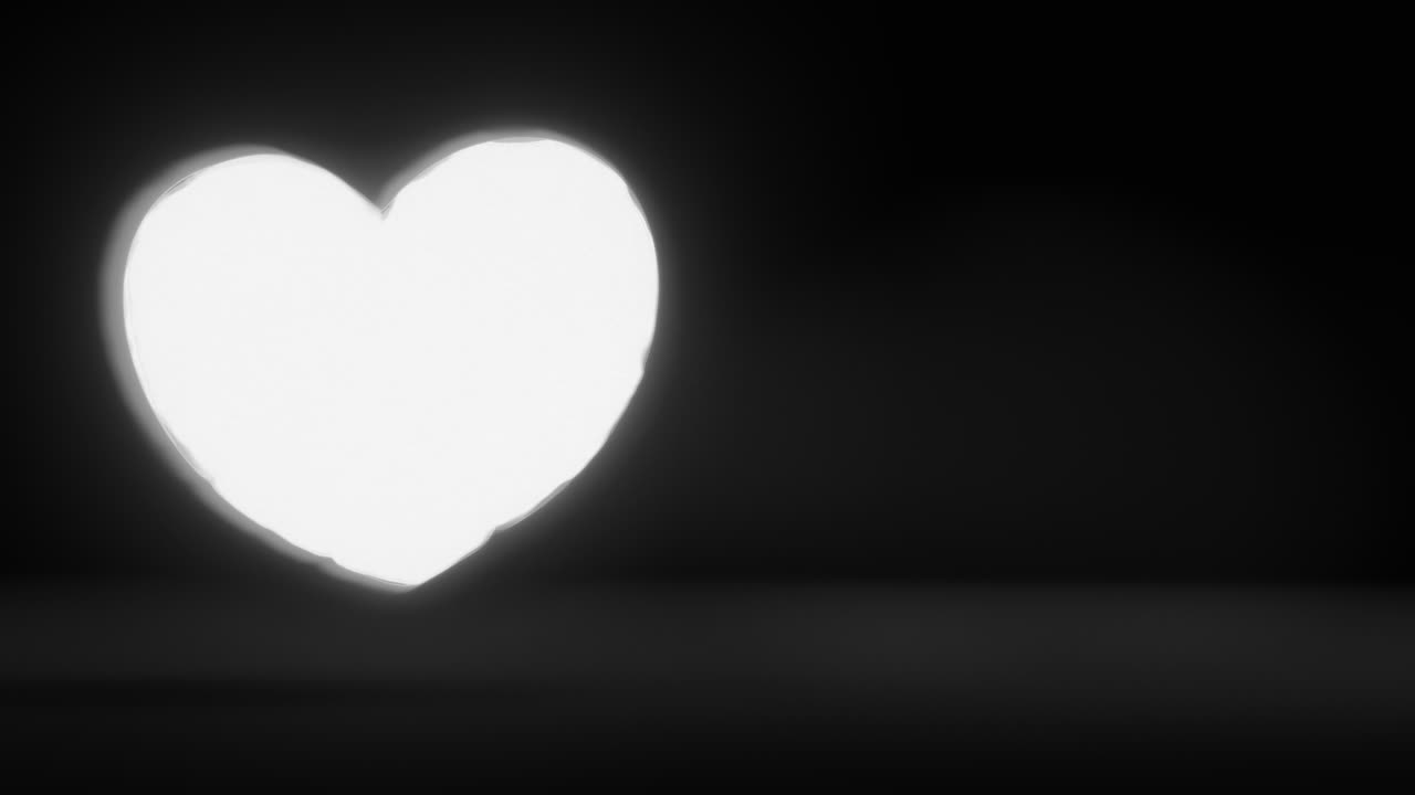 White energy heart shapes on a dark background